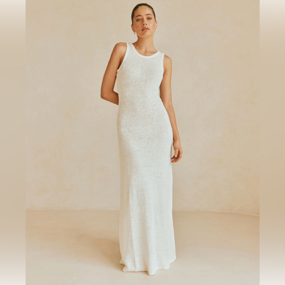 Sabo Skirt White Knit Maxi Dress